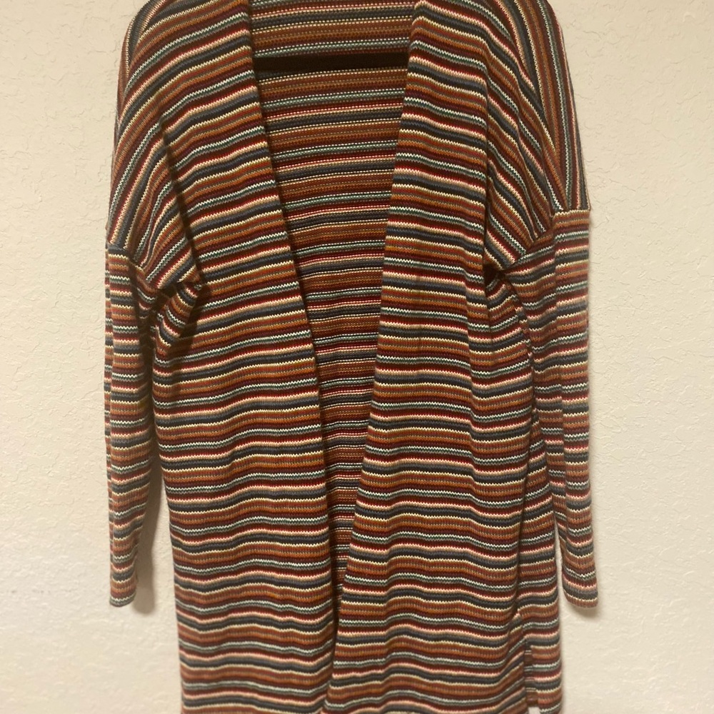 Rokoko Colorful Striped Open-Front Cardigan, Californian, free spirited inspired - Picture 3 of 8